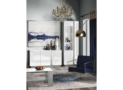 Wohnzimmermöbel Set Design Sideboard Couchtisch Kommode Vitrine 3tlg
