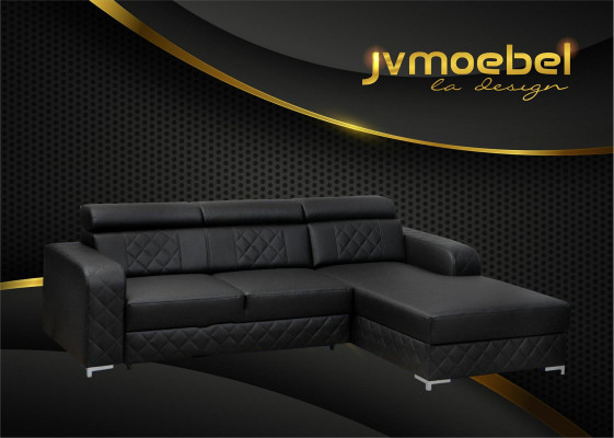 Ecksofa Lform Leder Moderne Möbel Design Wohnlandschaft Couch Samt Stoff Textil