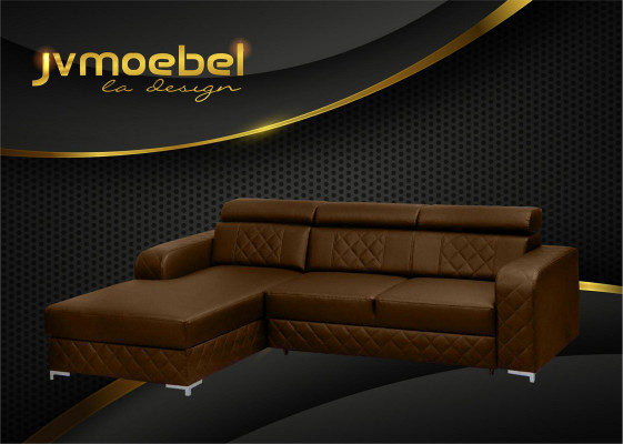 Ecksofa Lform Leder Moderne Möbel Design Wohnlandschaft Couch Samt Stoff Textil