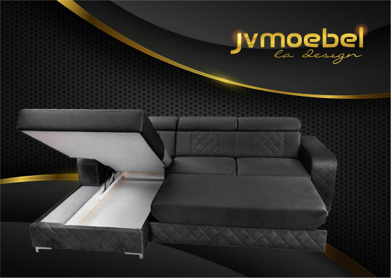 Ecksofa Lform Leder Moderne Möbel Design Wohnlandschaft Couch Samt Stoff Textil