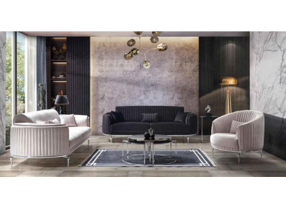 Sofagarnitur 331 Sitzer Couch Polster Lehn Sofa Garnitur Textil Stoff