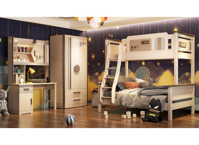 Schlafzimmer Jugend Kinder Zimmer Set Modern Schrank Kommode Tisch Neu 2tlg.