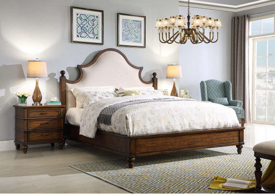 Bett 2x Nachttisch 3 tlg. Schlafzimmer Set Design Polster Möbel Luxus Betten Neu