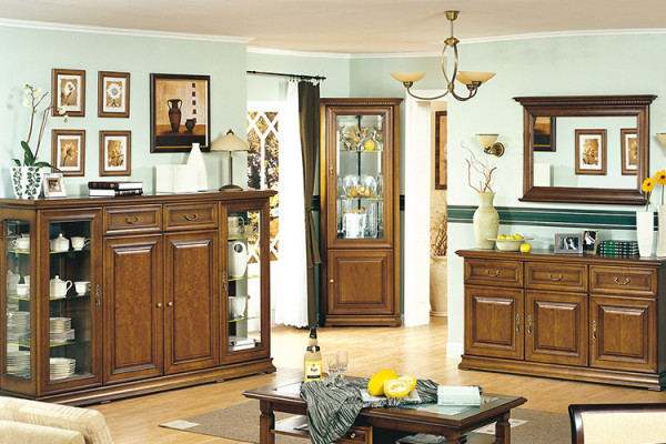 Klassischer Vitrine Vitrinenschrank Eckschrank Schrank Massiv Sammler Vitrinen