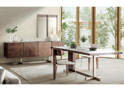 Brauner Esstisch Designer Tische Tisch + 4x Lehnstuhl Möbel 5tlg. Set