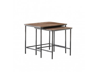 Luxus Beitelltische Kaffetisch Modern Holzitsch Komplettes Set Braun Neu