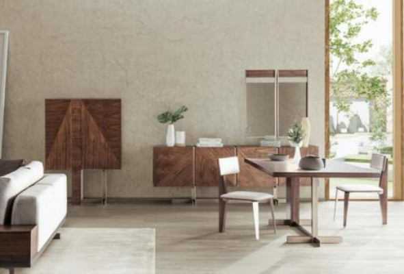 Esszimmer Esstisch Gruppe Stühle Sideboard 8tlg Holz Tisch Braun Essgruppe