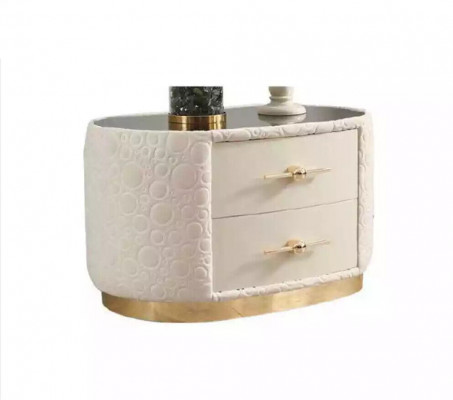 Moderne Schlafzimmergarnitur Bett + 2x Nachttische + Schminktisch + Spiegel 5tlg