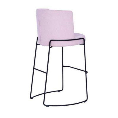 Modern Barhocker Stuhl Designer Textil Esszimmerstuhl Hocker Bar Rosa Neu