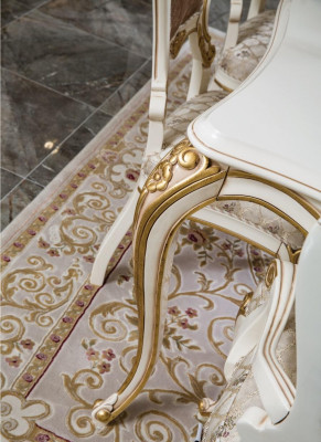 Klassisches Esszimmer Esstisch Vitrine 4x Stuhl Essgruppe Kommoden 7tlg.