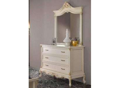 Schlafzimmer Kommode Schrank Klassische Anrichte mit Spiegel Elegante Stil Möbel