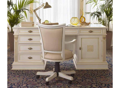 Büroset Schreibtisch Chefsessel Komplett Office Barock Rokoko 2tlg. Set Massivholz
