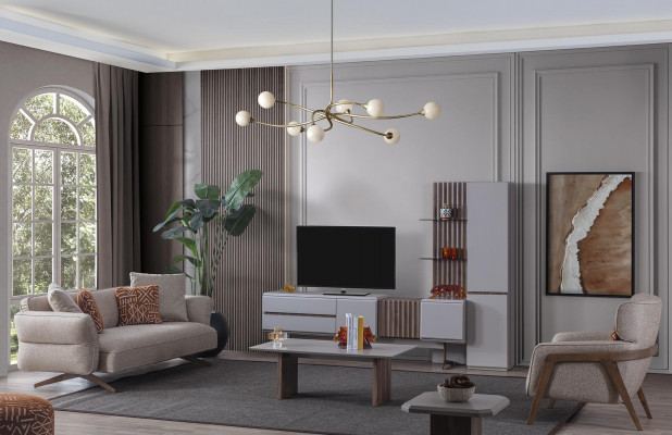Wohnzimmer Set Einrichtung Komplettes Zimmer Möbel Sofa Couch Set 5tlg.