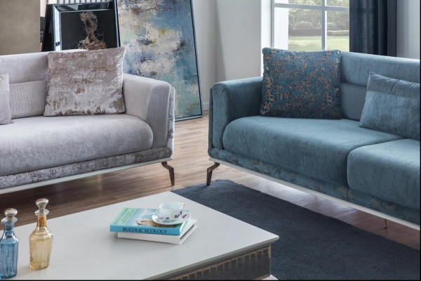 Designer Sofagarnitur 4tlg. Couch Sofa Set 3 Sitzer Sessel Couchtisch