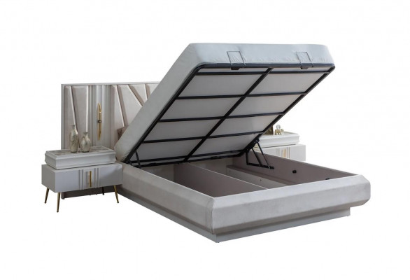 Schlafzimmer Set Luxus Bett 2x Nachttisch Kleiderschrank 4tlg Möbel