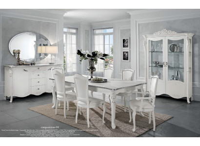 Esszimmer Set Esstisch 6x Stühle Kommode Vitrine Gruppe Garnitur Itanien 9tlg.