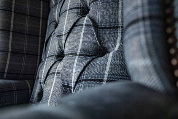 Ohrensessel Chesterfield Sessel Couch 1 Sitzer Sofa Textil Couchen Stoff