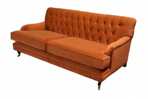 Chesterfield Design Luxus Polster Sofa Couch Sitz Garnitur Textil Neu