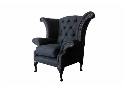 Chesterfield Textil Polster Sofa Design Couch Sessel 1 Sitz Ohrensessel