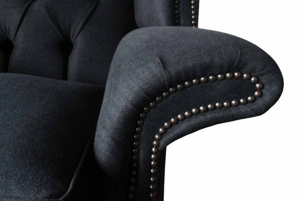 Chesterfield Textil Polster Sofa Design Couch Sessel 1 Sitz Ohrensessel