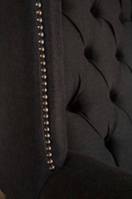 Ohrensessel Sessel Sitzer Schwarz Design Polster Chesterfield Textil Neu