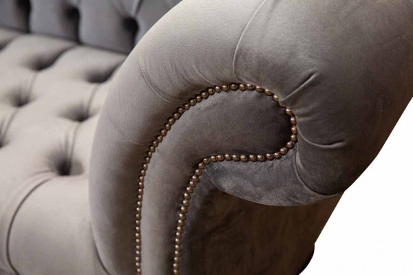 Chesterfield 3 Sitzer Design Couch Sofa Polster Sitz Stoff Luxus Couchen