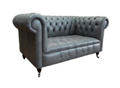Chesterfield Sofa Couch Polster Sofas Klassischer 2 Sitzer Sitz Leder