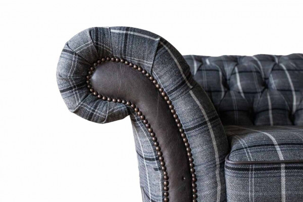 Chesterfield Sessel Couch 1 Sitzer Sofa Textil Stoff Couchen Polster Neu
