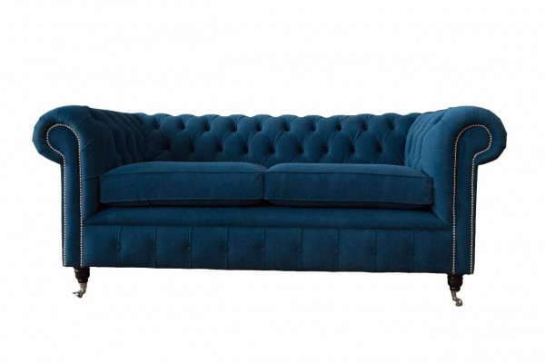 Sofa 3 Sitzer Couch Chesterfield Polster Sitz Stoff Textil Design Neu