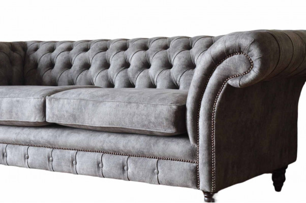 Design Polster Sofa 3 Sitzer Couch Luxus Klassische Textil Chesterfield