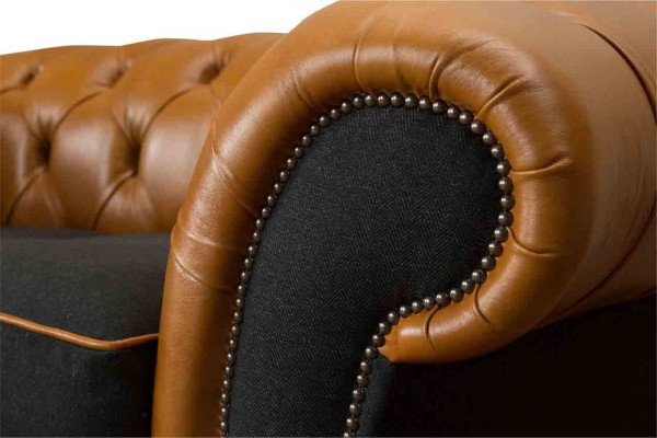 Chesterfield Ledersofa Sofa Couch Polster 2 Sitzer Textil Sofas Couchen