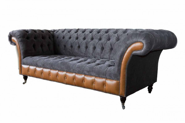 Design Sofa 3 Sitzer Chesterfield Couch Polster Sofas Dreisitzer Neu