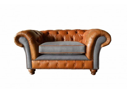Chesterfield Sessel Design Polster Sofa Couch Sofas 1 Sitzer Textil Neu