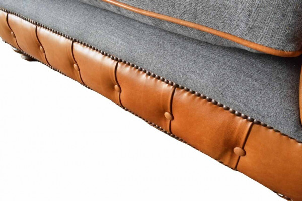 Chesterfield Sessel Design Polster Sofa Couch Sofas 1 Sitzer Textil Neu