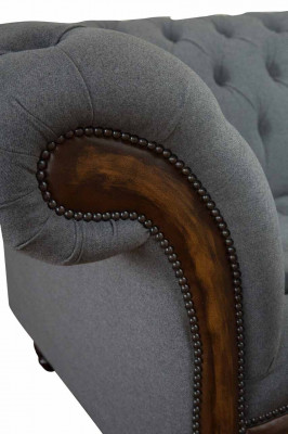 Design Chesterfield Stoff Couch Sessel 1.5 Sitzer Polster Sofas Lounge