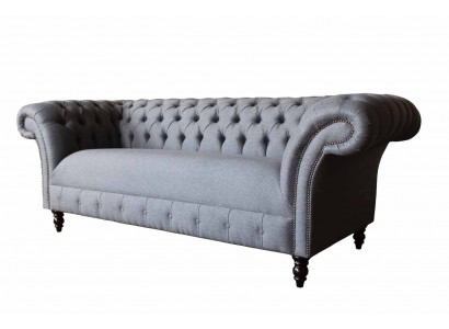 Chesterfield Sofa 3 Sitzer Couch Polster Luxus Textil Couchen Sofas