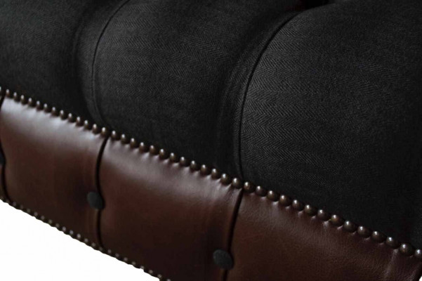 Sofa 2 Sitzer Couch Polster Sofa Stoff Chesterfield Couchen Grau Neu