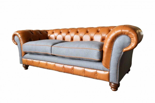 Sofa Luxus Leder Chesterfield Couch Sofas Polster 3 Sitzer Design Neu