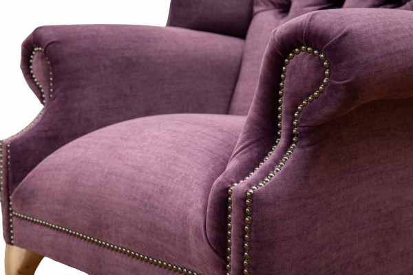 Ohrensessel Designer Textil 1 Sitzer Couchen Polster Chesterfield Sitz