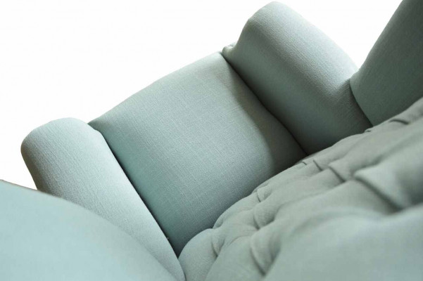 Ohrensessel Sessel Design Polster Weiß Couch Chesterfield Textil Neu