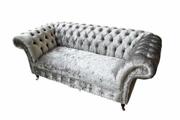 Chesterfield Design Sofa Couch 2 Sitzer Polster Grau Sofas Couchen Neu