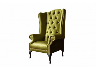 Ohrensessel Chesterfield Sofa Couch Polster 1 Sitzer Sessel Textil Neu