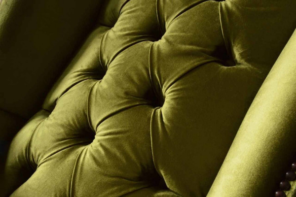 Ohrensessel Chesterfield Sofa Couch Polster 1 Sitzer Sessel Textil Neu