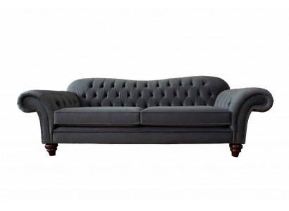 Chesterfield 3 Sitzer Textil Design Sofa Couch Polster Couchen Luxus