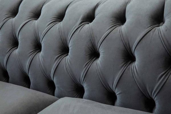 Chesterfield Sofa 2 Sitzer Polster Designer Couchen Sofas Grau Neu