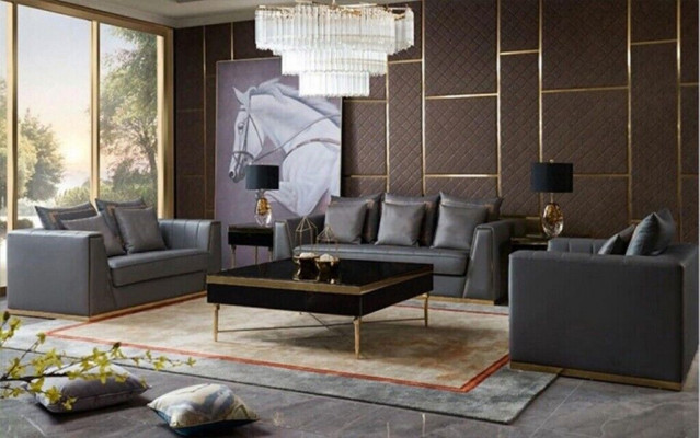 Sofagarnitur 321 Sitzer Set Design Sofas Polster Couchen Leder Deko Relax