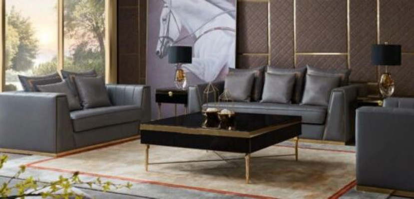 Sofagarnitur 321 Sitzer Set Design Sofas Polster Couchen Leder Deko Relax