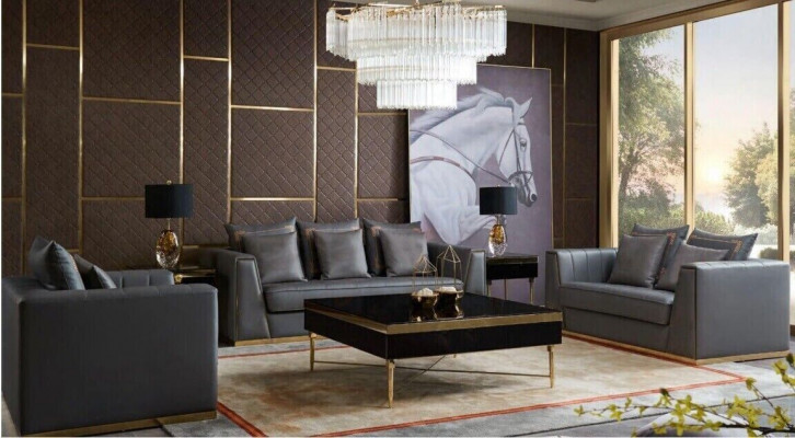 Sofagarnitur 321 Sitzer Set Design Sofas Polster Couchen Leder Deko Relax