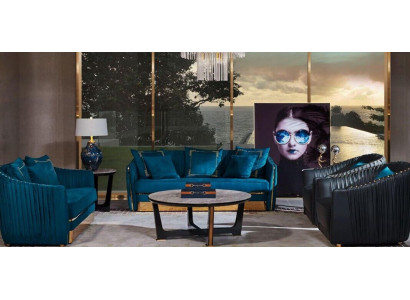 Sofagarnitur 5tlg. Set Sofa Sitzer Couchtisch Couch Modern Sofas Ledersofa