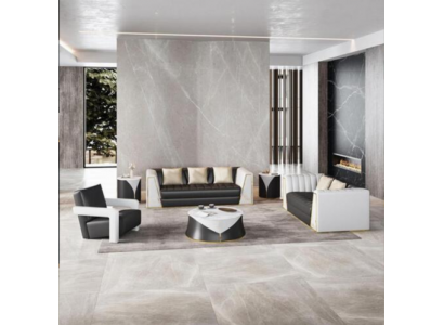 Wohnzimmer 4tlg.Sofagarnitur 3+2+1Sitzer Sitze mit Lederbezug Couchtisch